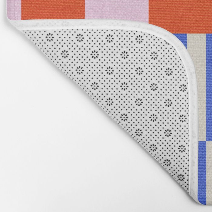 Retro Checkerboard Collage 03 Bath Mat Gallery Image 2