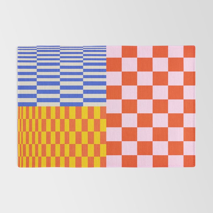 Retro Checkerboard Collage 03 Rug Gallery Image 2