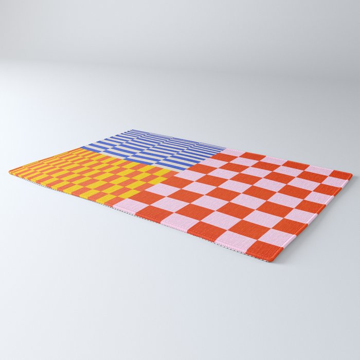 Retro Checkerboard Collage 03 Rug Gallery Image 3