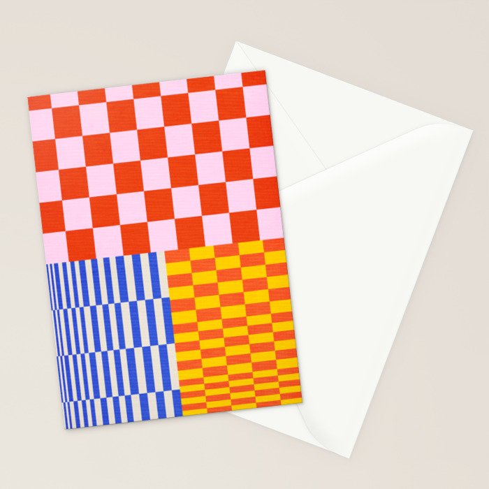 Retro Checkerboard Collage 03 Stationery Card Gallery Image 2