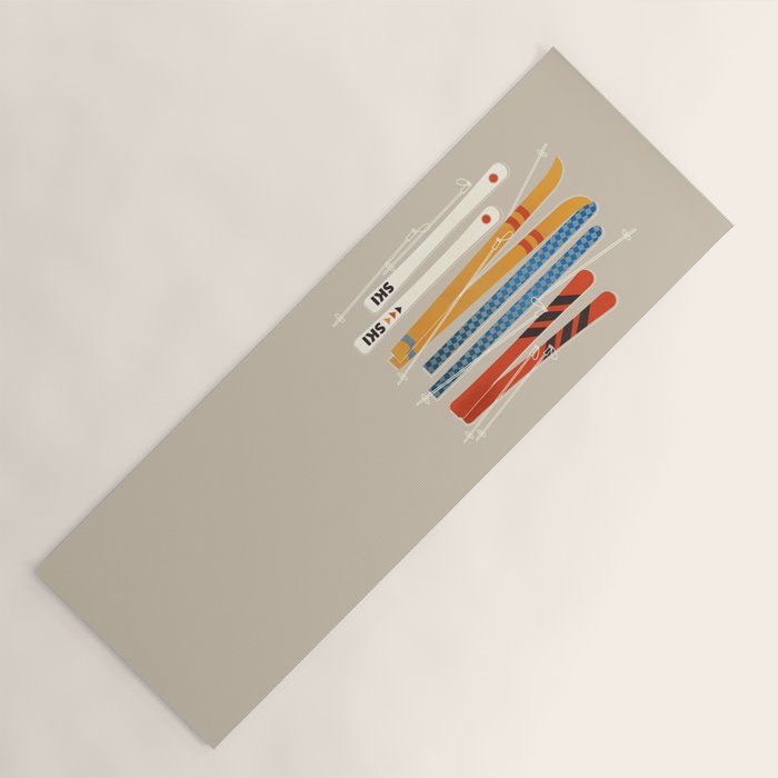 Ski Illustration Yoga Mat Gallery Image 1