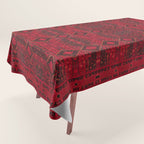 Scarlet Elegance: Oriental Moroccan & Ottoman Artistry Tablecloth Gallery Image 1
