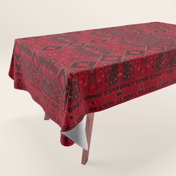 Scarlet Elegance: Oriental Moroccan & Ottoman Artistry Tablecloth Gallery Image 1
