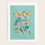 Florida State Beach Map Poster Gallery Image 4