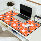 Halloween Checkered Print in Pink Desk Mat Gallery Image 2