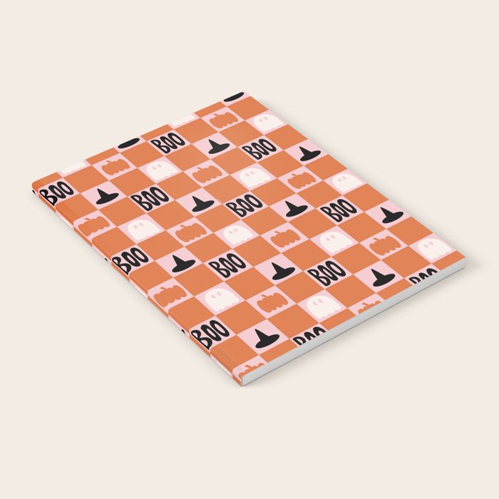 Halloween Checkered Print in Pink Notebook Gallery Image 2