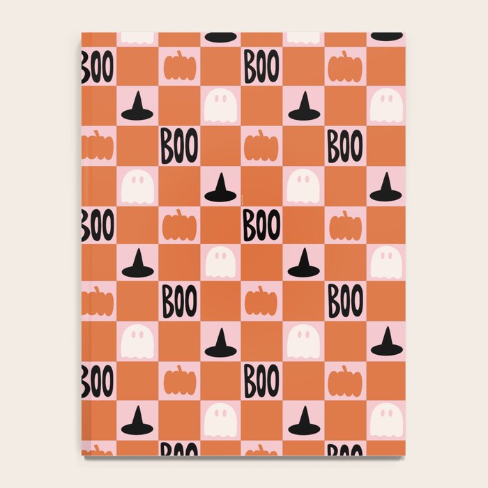 Halloween Checkered Print in Pink Notebook Gallery Image 4