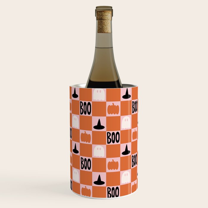 Halloween Checkered Print in Pink Wine Chiller Gallery Image 2