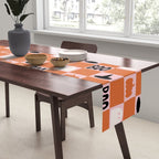 Halloween Checkered Print in Pink Table Runner Gallery Image 2