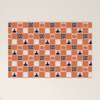 Halloween Checkered Print in Pink Welcome Mat Gallery Image 1