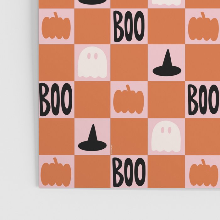 Halloween Checkered Print in Pink Poster Gallery Image 3