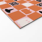 Halloween Checkered Print in Pink Welcome Mat Gallery Image 2