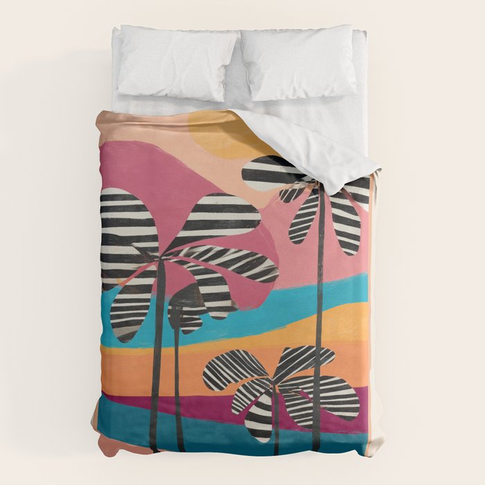Tropical Sunset Palms I Duvet Cover Gallery Image 6