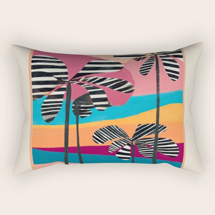 Tropical Sunset Palms I Rectangular Pillow Gallery Image 1