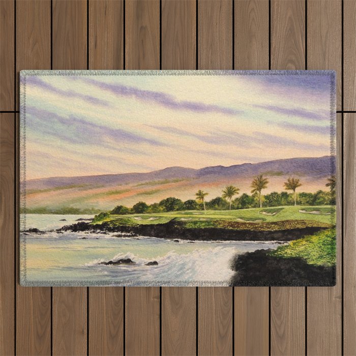 Mauna Kea Golf Course Hawaii Hole 3 Outdoor Rug Gallery Image 1