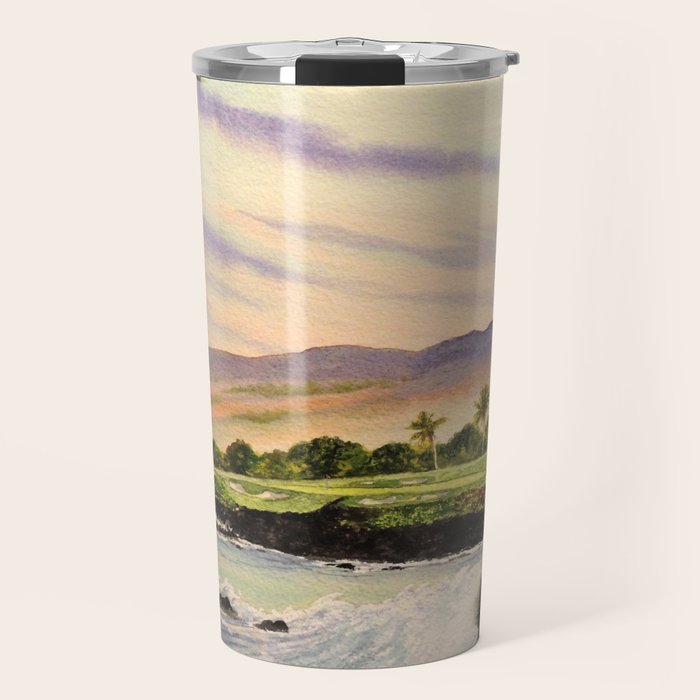 Mauna Kea Golf Course Hawaii Hole 3 Travel Mug Gallery Image 1