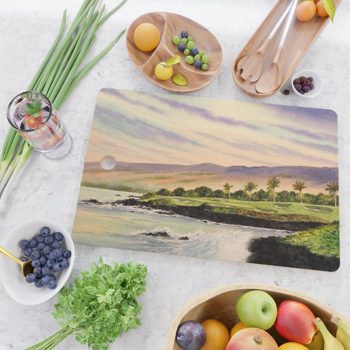 Mauna Kea Golf Course Hawaii Hole 3 Cutting Board Gallery Image 2