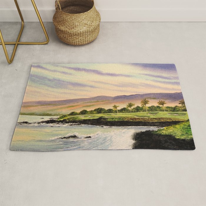 Mauna Kea Golf Course Hawaii Hole 3 Rug Gallery Image 1