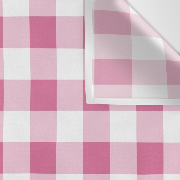 Gingham Large Pink White Wall Tapestry Gallery Image 3