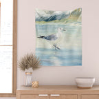 Seagull on the beach Wall Tapestry Gallery Image 2