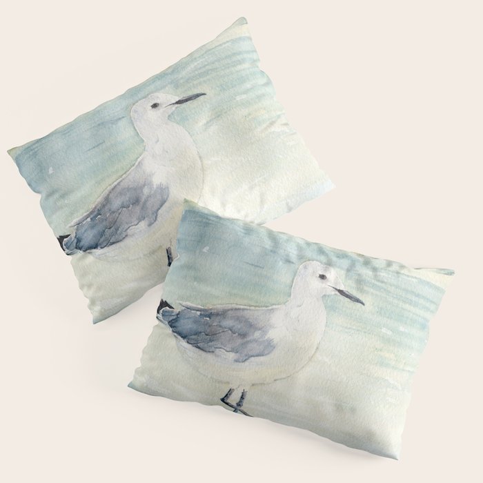 Seagull on the beach Pillow Sham Gallery Image 3