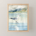 Seagull on the beach Mini Art Print Gallery Image 1