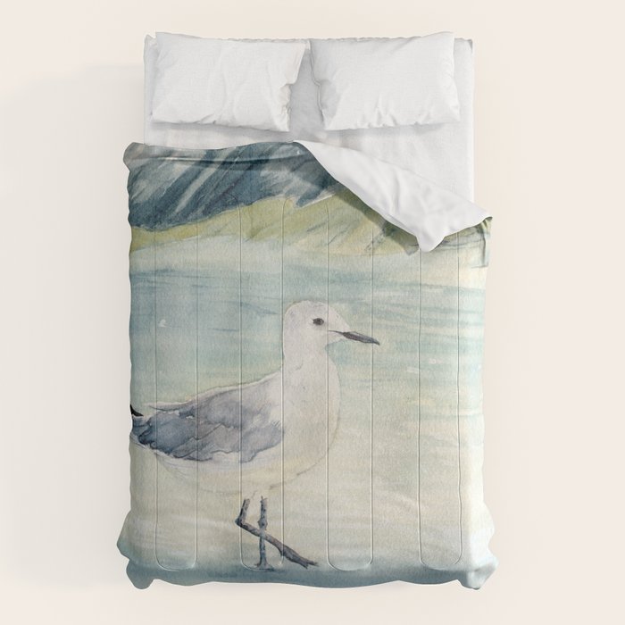 Seagull on the beach Comforter Gallery Image 1