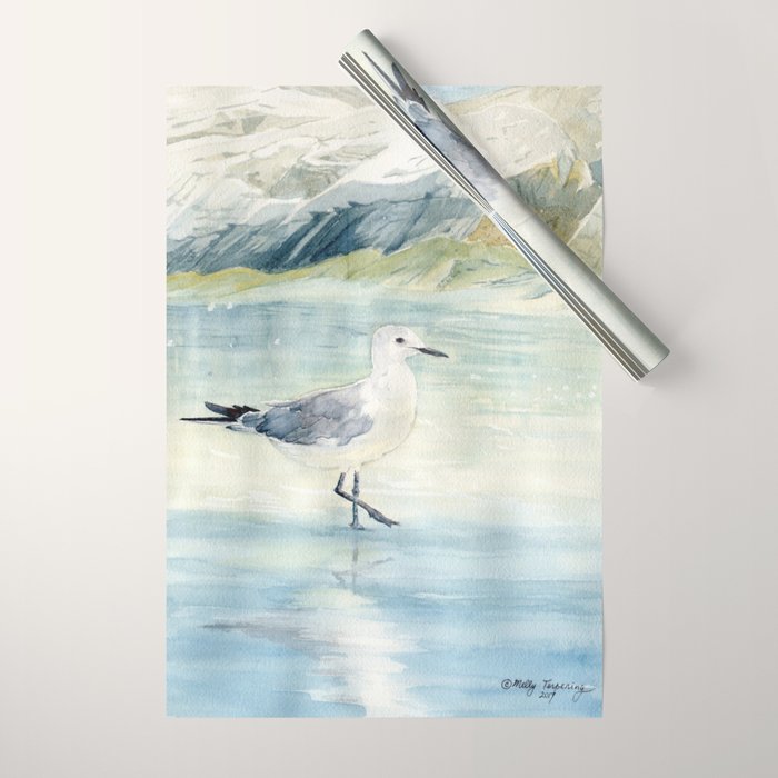 Seagull on the beach Wrapping Paper Gallery Image 1