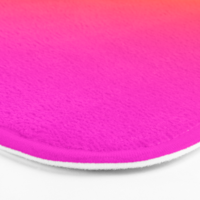 Hot Magenta Pink and Orange Trendy Ombre Bath Mat Gallery Image 3