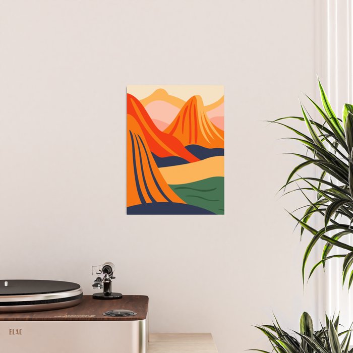 Abstract nature mountain landscape art Poster Gallery Image 2