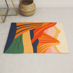 Abstract nature mountain landscape art Rug Gallery Image 1