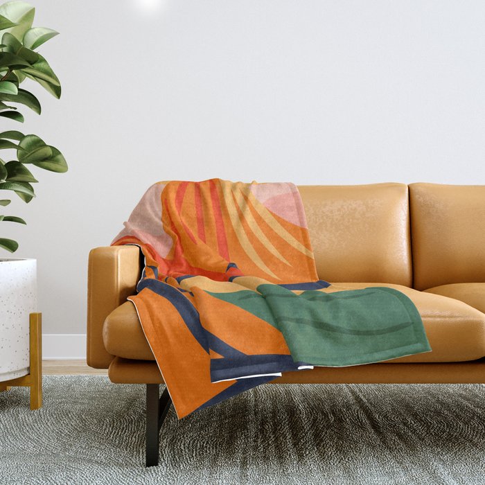Abstract nature mountain landscape art Throw Blanket Gallery Image 1