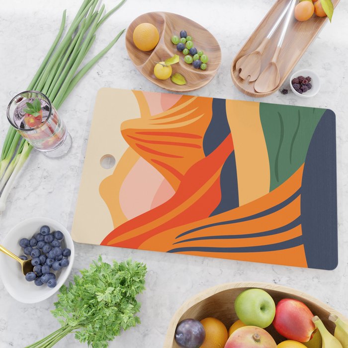 Abstract nature mountain landscape art Cutting Board Gallery Image 2