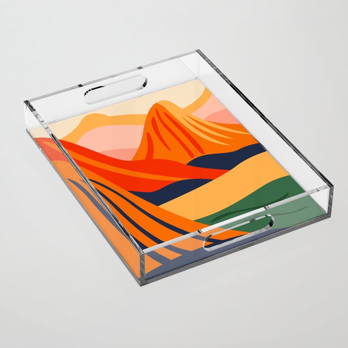 Abstract nature mountain landscape art Acrylic Tray Gallery Image 1