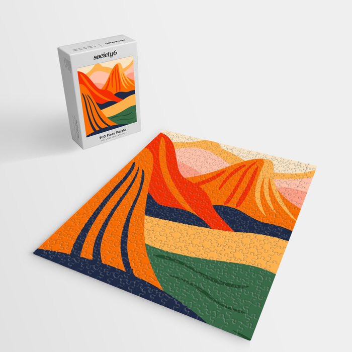 Abstract nature mountain landscape art Jigsaw Puzzle Gallery Image 2