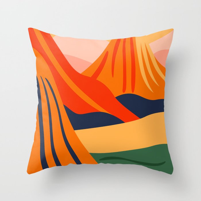 Abstract nature mountain landscape art Throw Pillow Gallery Image 6