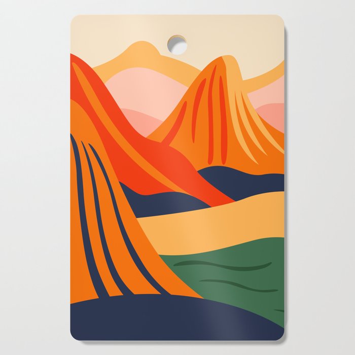 Abstract nature mountain landscape art Cutting Board Gallery Image 1