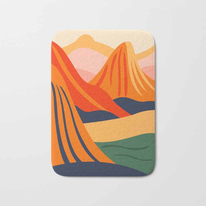 Abstract nature mountain landscape art Bath Mat Gallery Image 1