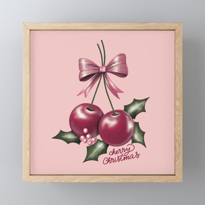 Cherry Christmas Mini Art Print Gallery Image 1