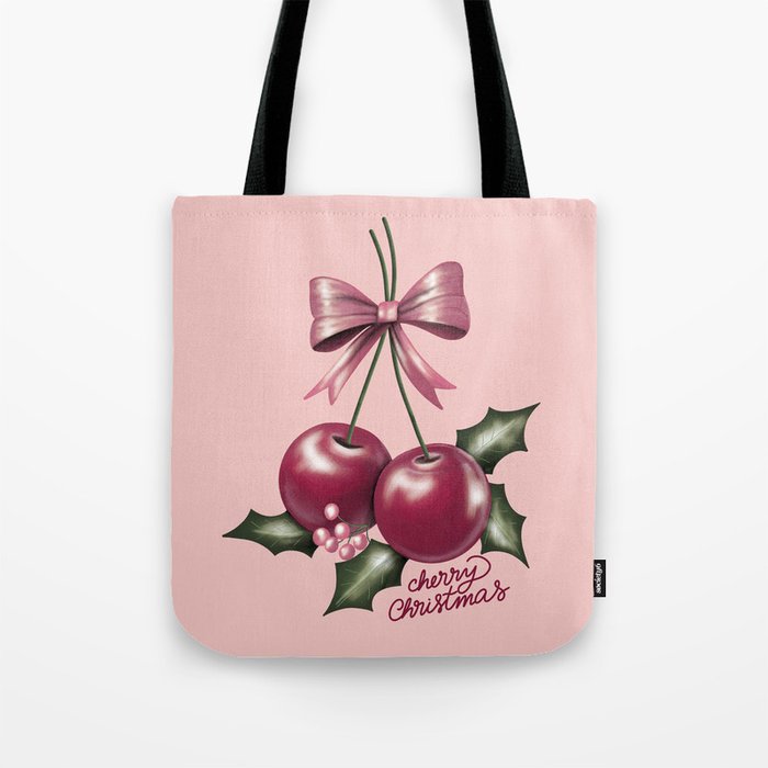 Cherry Christmas Tote Bag Gallery Image 1