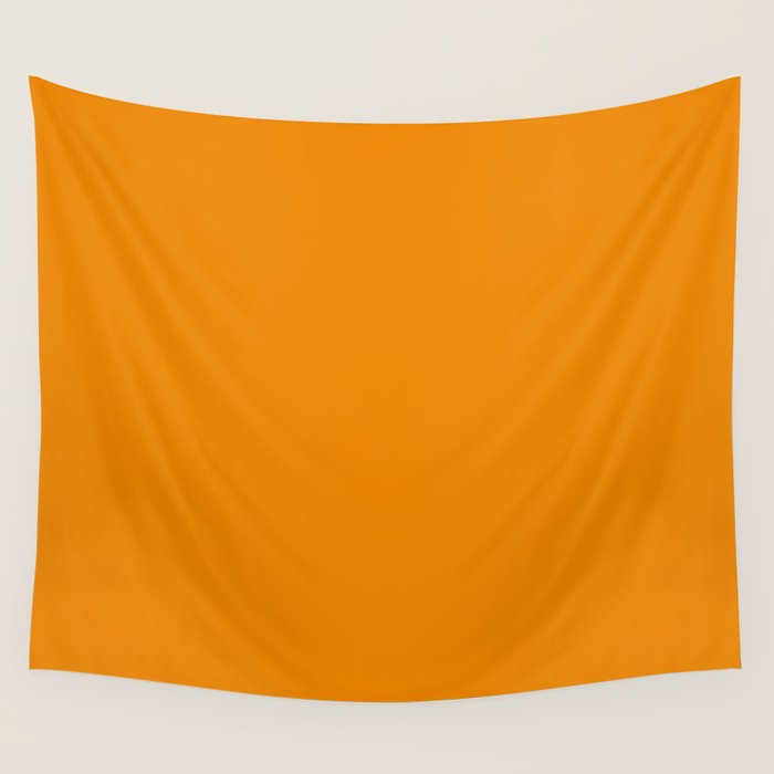 Simply Tangerine Orange Wall Tapestry Gallery Image 1