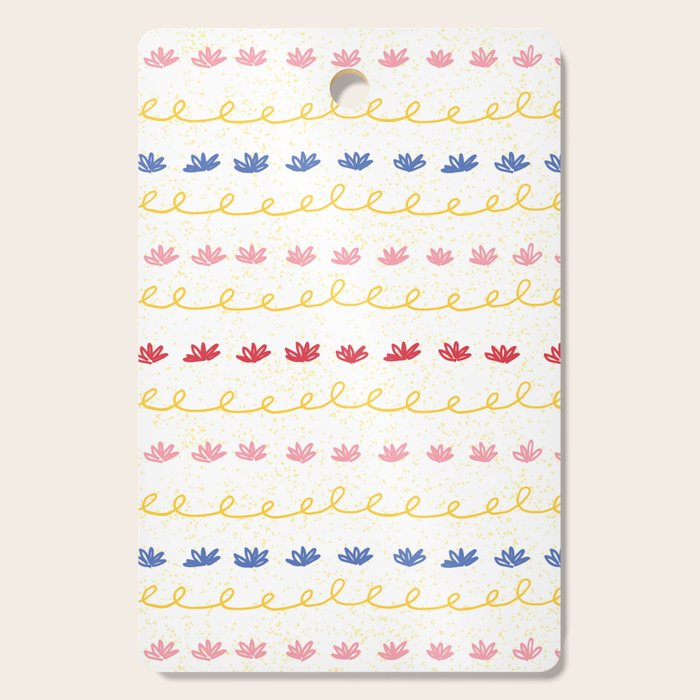 Abstract Cookie Pattern Doodle in White & Pink Cutting Board Gallery Image 1