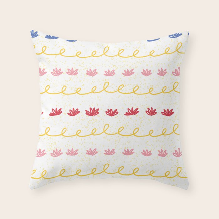 Abstract Cookie Pattern Doodle in White & Pink Throw Pillow Gallery Image 6