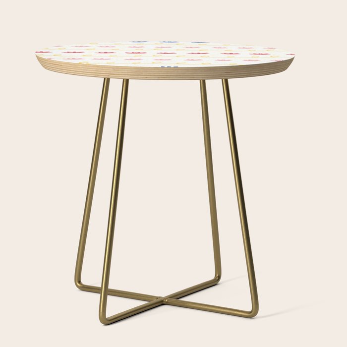Abstract Cookie Pattern Doodle in White & Pink Side Table Gallery Image 1
