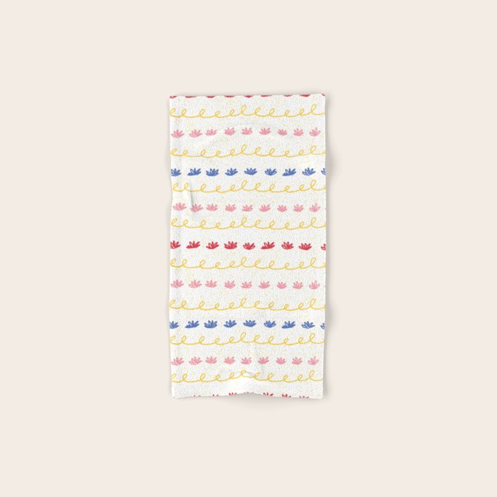 Abstract Cookie Pattern Doodle in White & Pink Bath Towel Gallery Image 1