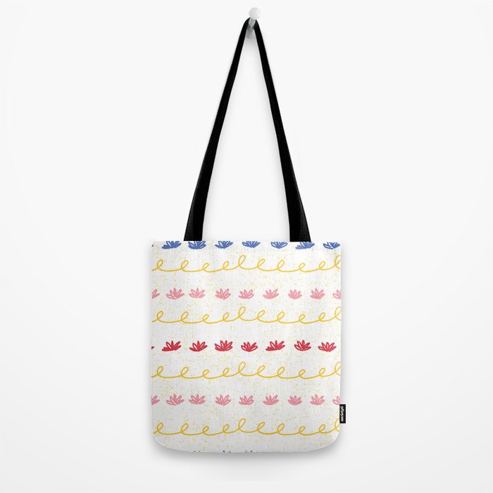 Abstract Cookie Pattern Doodle in White & Pink Tote Bag Gallery Image 2