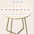 Abstract Cookie Pattern Doodle in White & Pink Side Table Gallery Image 2