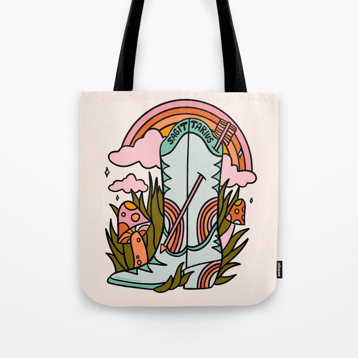Sagittarius Cowboy Boots Tote Bag Gallery Image 1