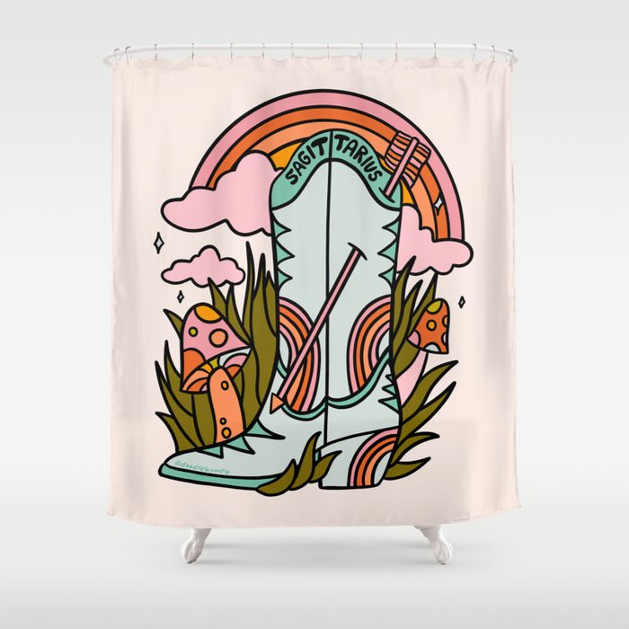 Sagittarius Cowboy Boots Shower Curtain Gallery Image 1