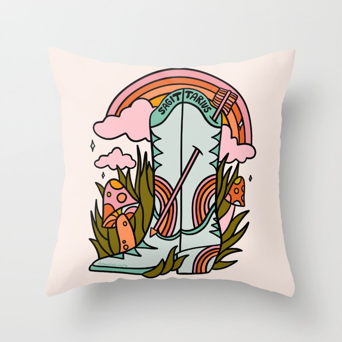 Sagittarius Cowboy Boots Throw Pillow Gallery Image 6